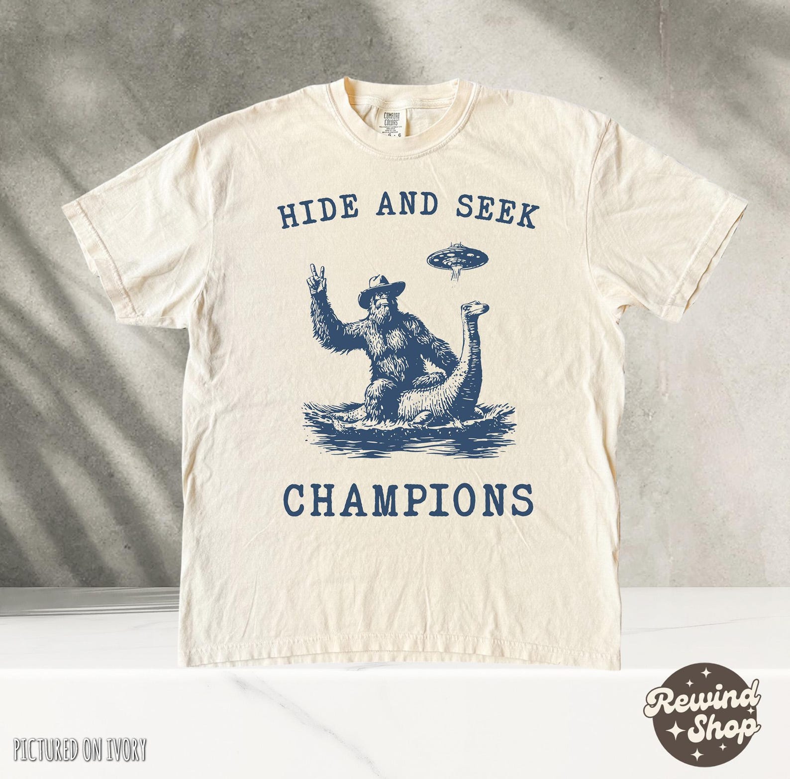 Comfort Colors® Hide and Seek Champion TShirt, Funny Bigfoot Sasquatch Shirt, Bigfoot Gifts, Bigfoot Shirt L