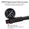 ZTTO Bicycle Air Pump 300PSI High Pressure MTB Bike Shock Pump with Schrader & Presta Valve Gauge