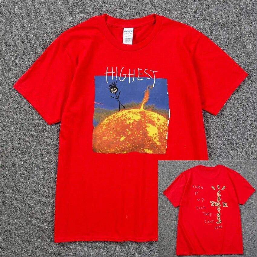 2022 Brand New Cactus Jack Luxury Unisex Cotton T Shirt Hip Hop Unisex Women Print Couple Lovers Harajuku T-Shirts Rainbow Tshirt