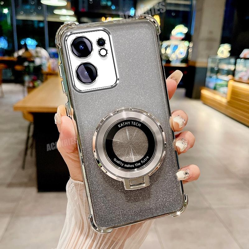 

Reno13f Роскошный градиентный чехол-подставка с гальваническим покрытием для Oppo Reno13 F Fs Reno 13 13f 13fs Ударопрочный силиконовый чехол-подставка Reno13fs 5g Reno13 F 5G