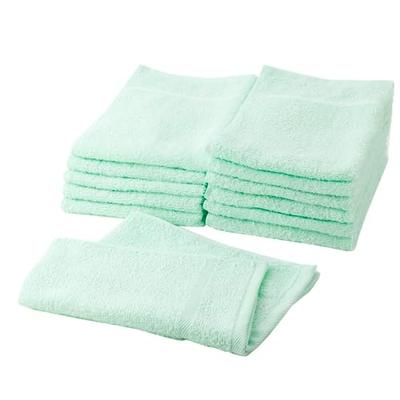 Muko Towel (Glueless Towels) Senshu Hand Towels, Thin (90 Momme), 12-Piece Set (Blue-Green)