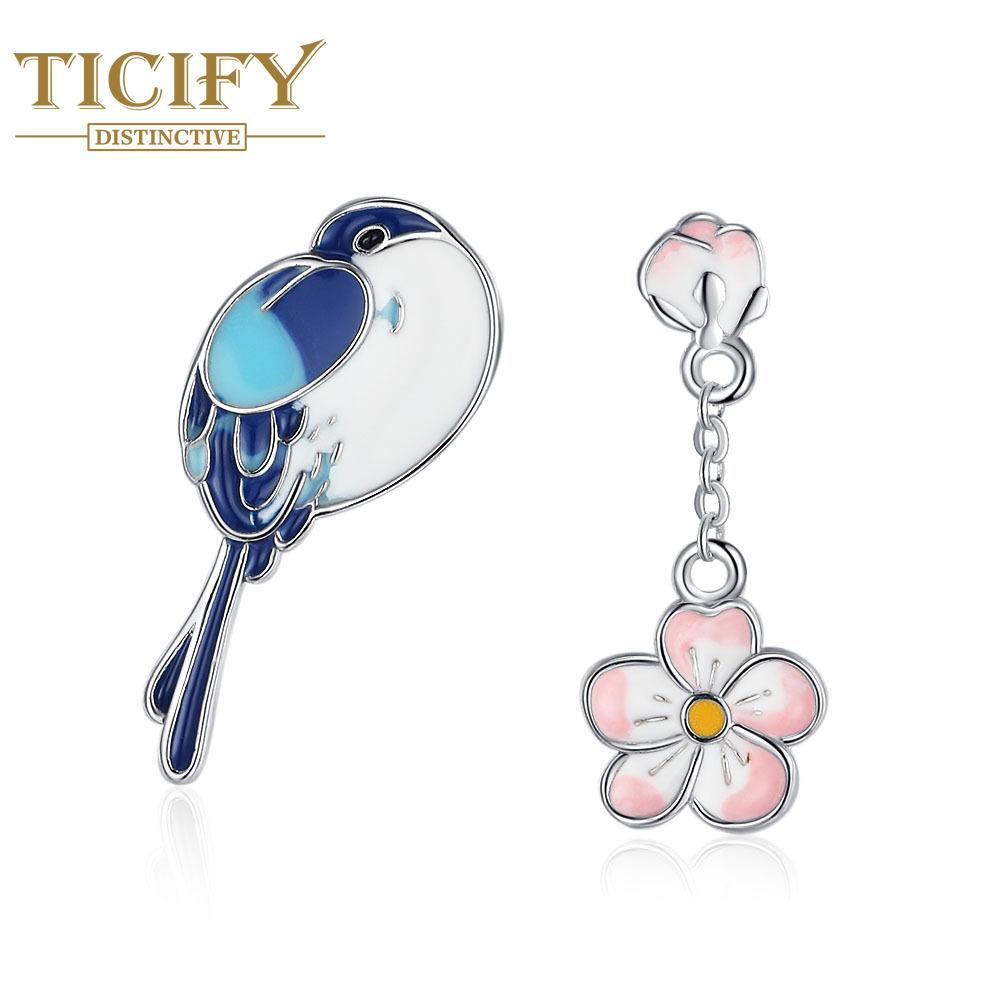 

TICIFY Нишевый дизайн, минималистское качество, серьги с дикой сливой и птицами, капельным клеем