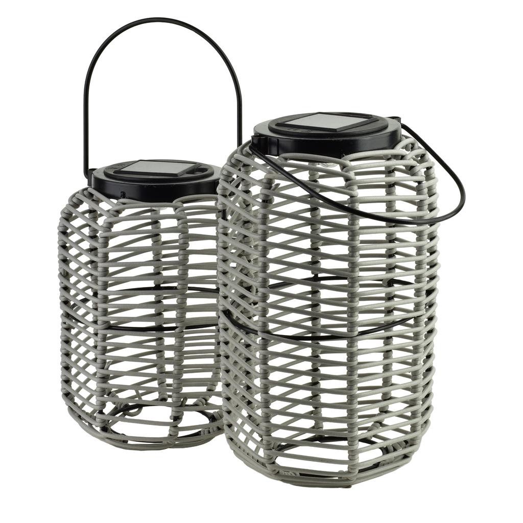 Sokke Grey Lampion Solarny 15X20/31Cm