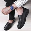 Plus Size Men's Shoes Spring and Summer New Men's Casual Leather Shoes First Layer Cowhide Slip-on Slip-on Soft Bottom Lazy Shoes
