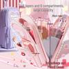 Three-layer Cute Cartoon Pencil Bag for Girls: Spacious, Stylish, and Ideal for Primary School Students