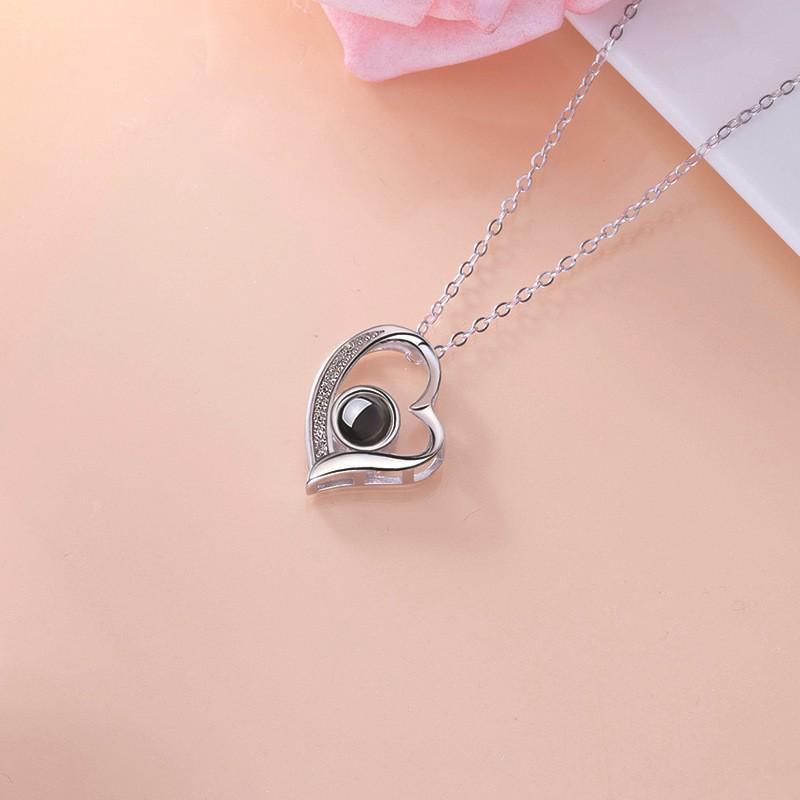 Heart-Shaped Projection Necklace - Japanese & Korean Style Mori Student Pendant