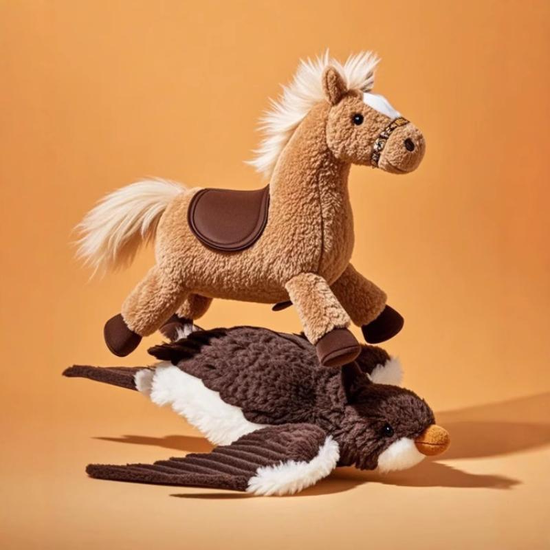 

Горячая Распродажа Новый Оригинальный Маскот Лошадь Наступающая на Летящую Ласточку Креативный Плюшевый Кулон 20cm