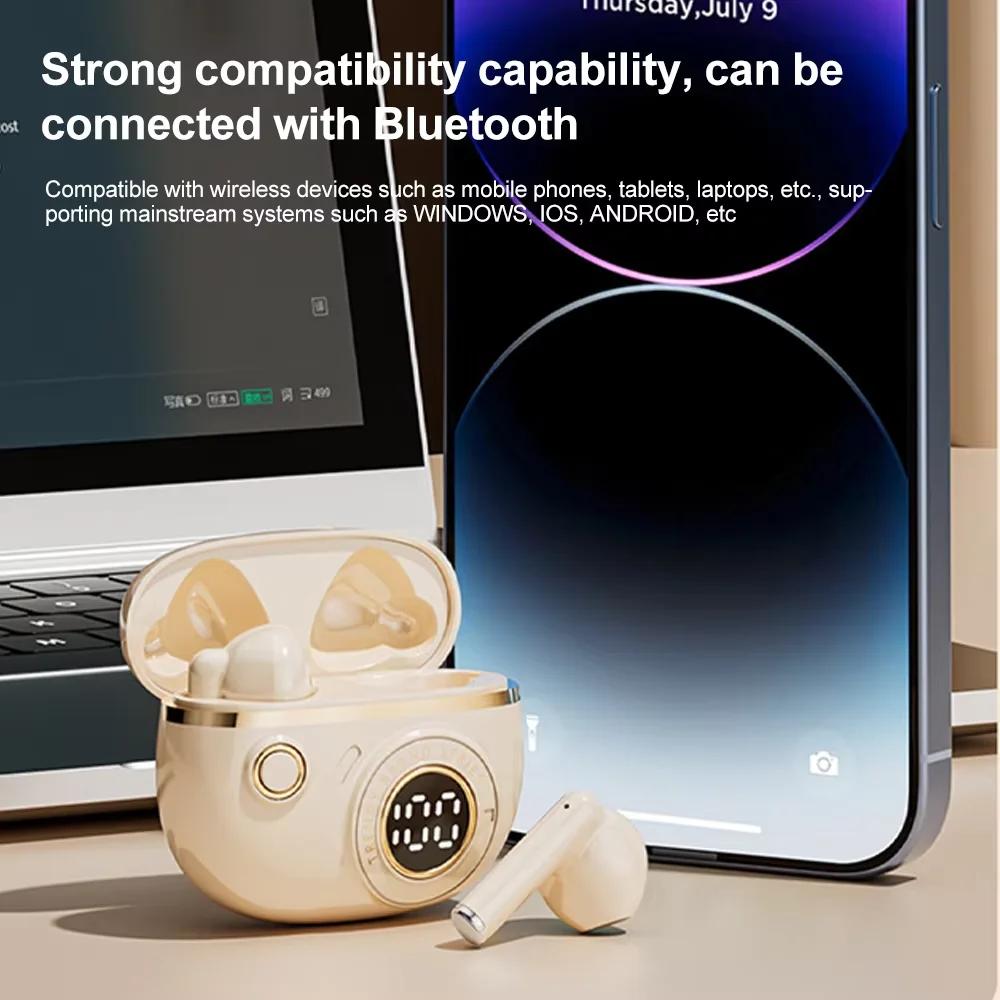 True Wireless Bluetooth Headset LED Display Noise Reduction Earphone Gaming In-ear Mini Emergency Power Bank Headset