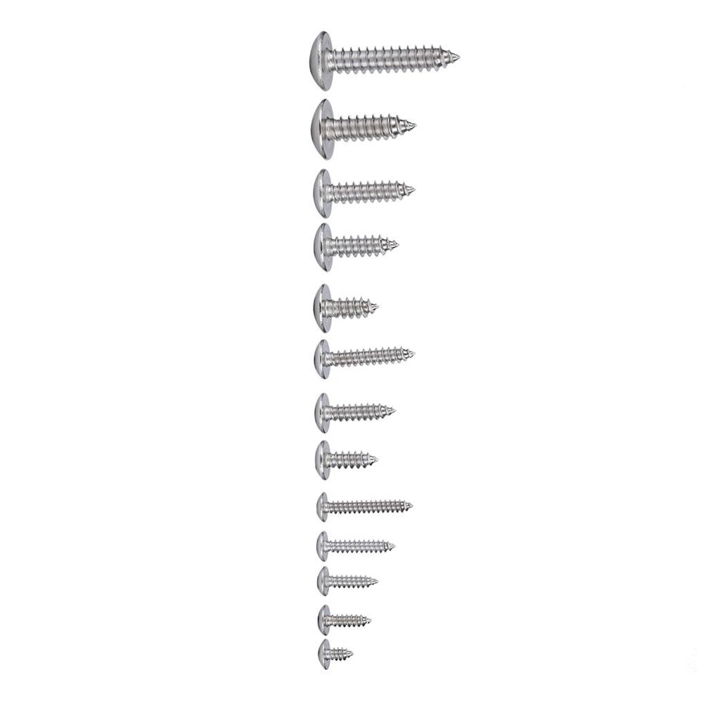 180 Pcs 304 Stainless Steel Self Tapping Screws M3 M4 M5 M6 Truss Head Wood Screws Coarse Threaded Flat Head Sheet Metal Screws