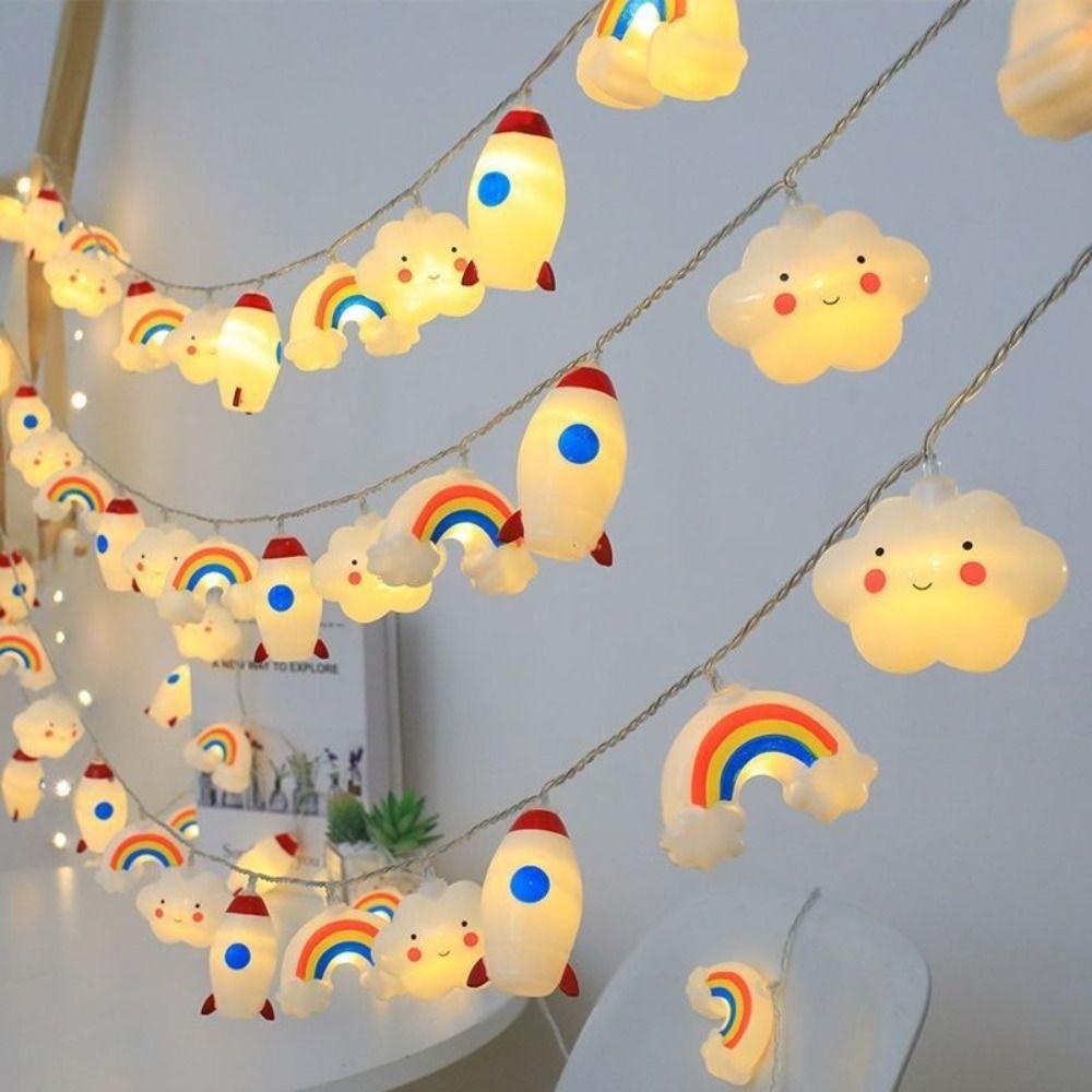 Creative Atmosphere Light Cloud Star Rainbow Night Light Garland Lamp  Hoilday
