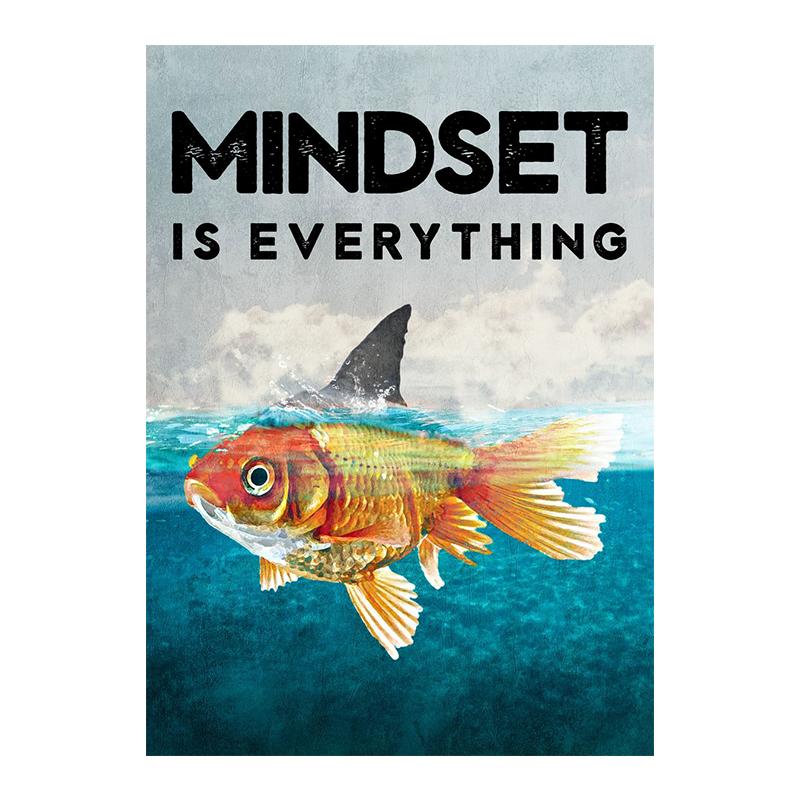 

Mindset is Everything, мотивационная картина, настенный холст, художественный постер, причудливое изображение животного для офиса, домашнего декора, Cuadros 40x60cm No Framed