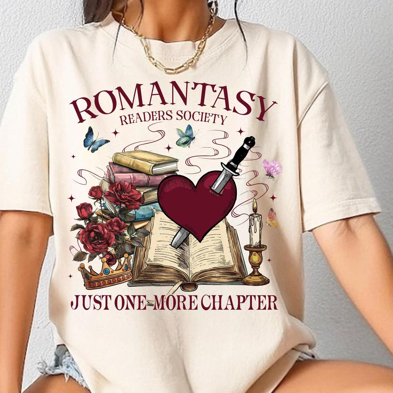 Romantasy Readers Society Tee, Book Lover Club Tee, Romantasy Reader Gift, Fantasy Romance Book Tee, Dark Romance, Romance Novel Gift 3XL