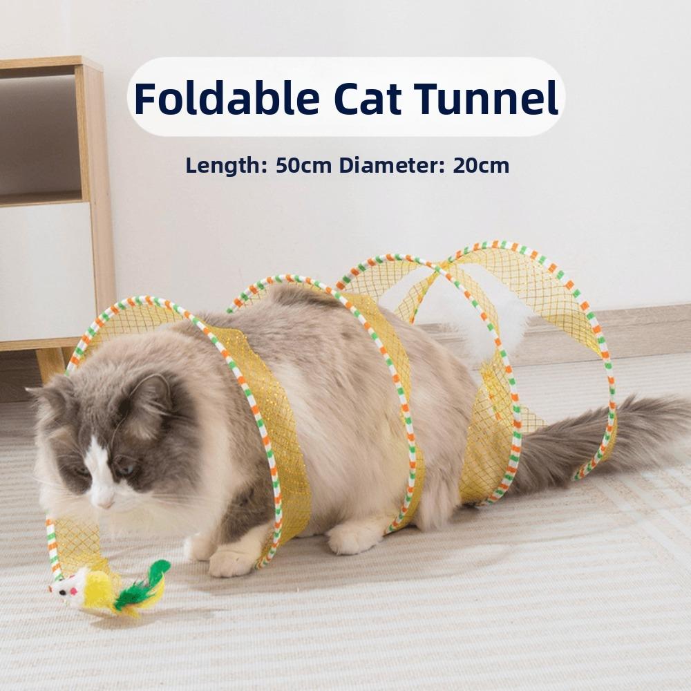 Flexible Spiral Structure Kitten Play Tunnel Interactive Cat Tunnel Kitten Exercise
