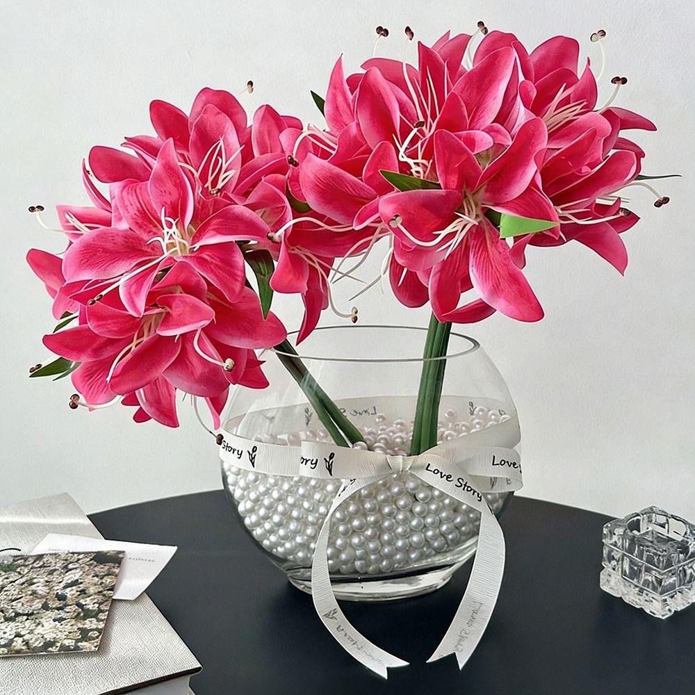 12 Heads Artificial Lilis DIY Flower Floral Arrangement Simulation Flowers Plastic Multicolor Fake Flowers Photography Props