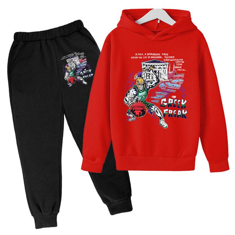 Warm Casual Hoodie Soldier Pattern Colorful Printing Fashionable Comfortable Long Sleeved Children's Set