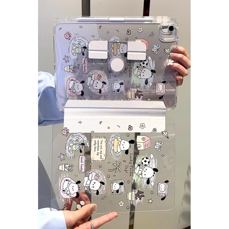 IPad Pro 11 Case Air 6 10th Gen Transparent Crystal Cover With Pencil Slot Cartoon Design Shockproof Folio