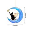 Stained Glass Cat Suncatchers Colorful Crystal Window Hangings Sun Catchers Pet Sympathy Gift Rainbow Maker Chain