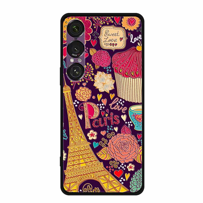 3D Emboss Case For Sony Xperia 1 VII 5G Case Flowers TPU Soft Silicone Back Cover For Sony Xperia 1 VII 2025 Phone Case XQ-FS54