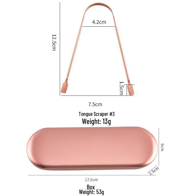 Pure Copper Tongue Scraper and Cleaner – Portable Tongue Brush Tool for Effective Oral Hygiene