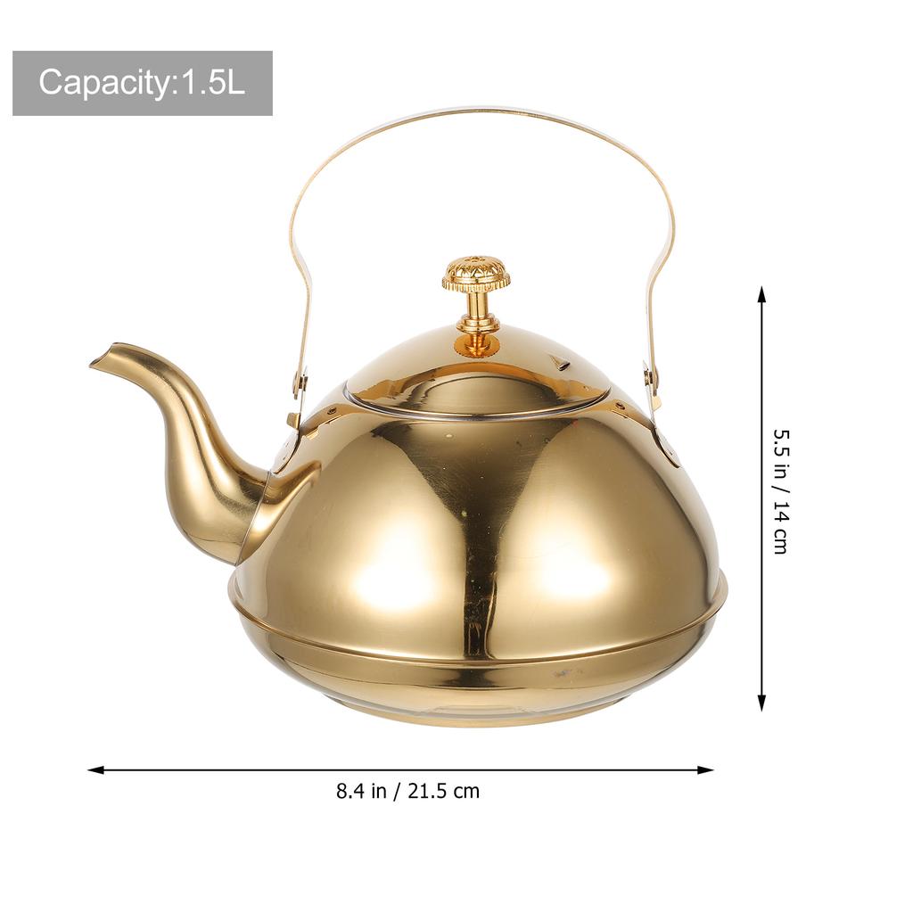 Stainless Steel Household Teapot with Built-in Strainer Ergonomic Handle for Easy Pouring Ideal for Family Gathering Afternoon