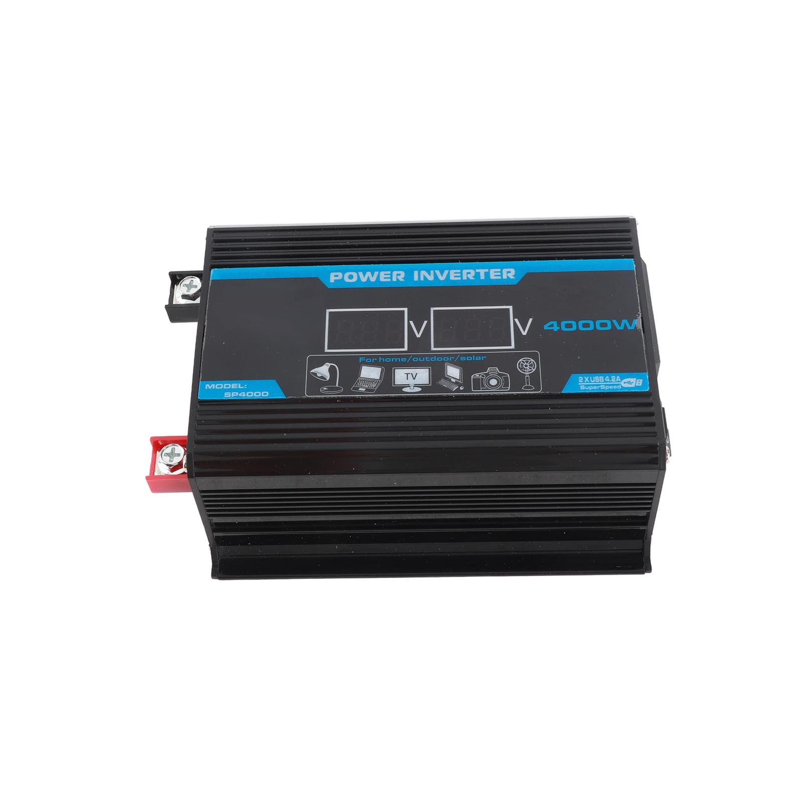 

4000W Intelligent Digital Car Inverter 2 USB Output Ports Modified Sinewave Converter with LED Display чёрный