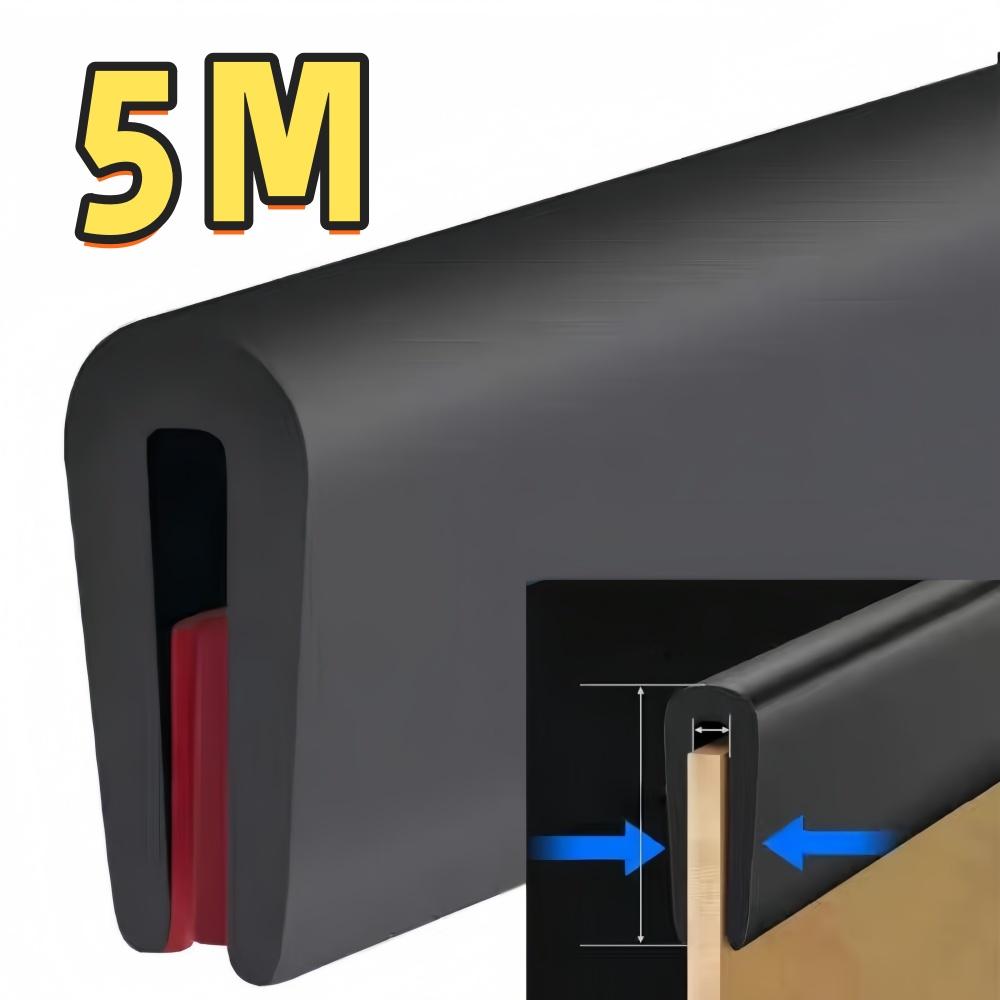 1 Roll 5/3/1m U-Shape Edge Protector Strip Door Edge Protection Strip Glass Scratch resistant,Waterproof Seal Edge Shield