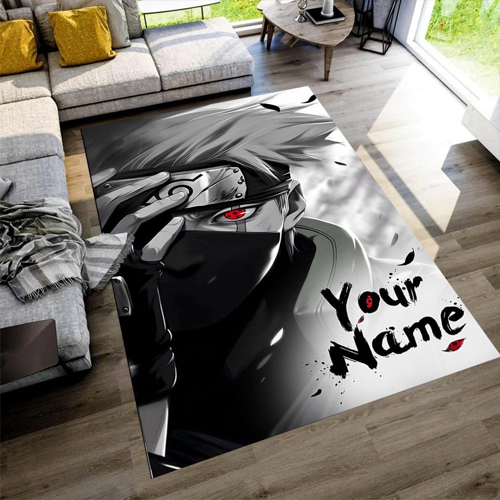 Naruto Character Personalized Name Floor Mat Design for Dining Room Balcony Foyer Kitchen Anti-slip Rug Anime Office Decor Perfect Gift for Women/Men
