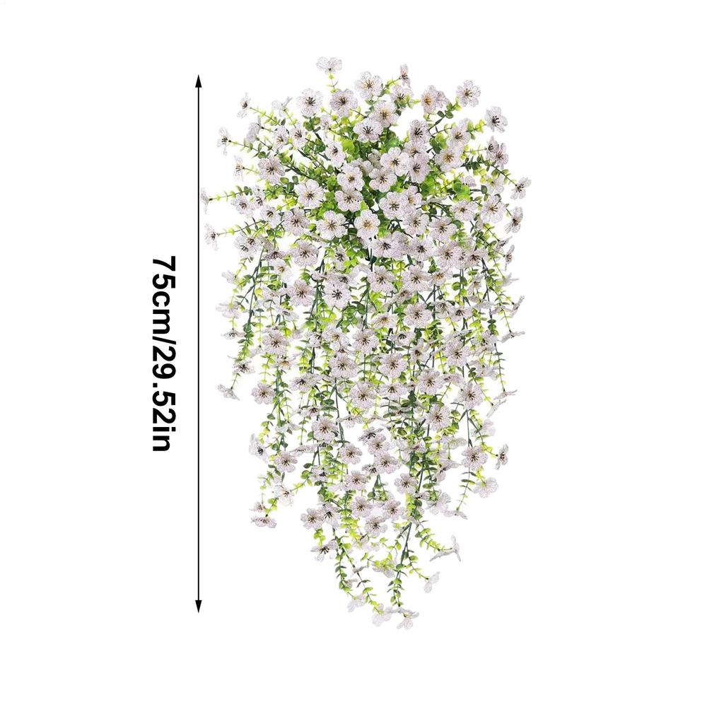 75cm  Artificial Morning Glory Wall Hanging Faux Violet Plants Vibrant Vines for Home Garden Wedding Decor