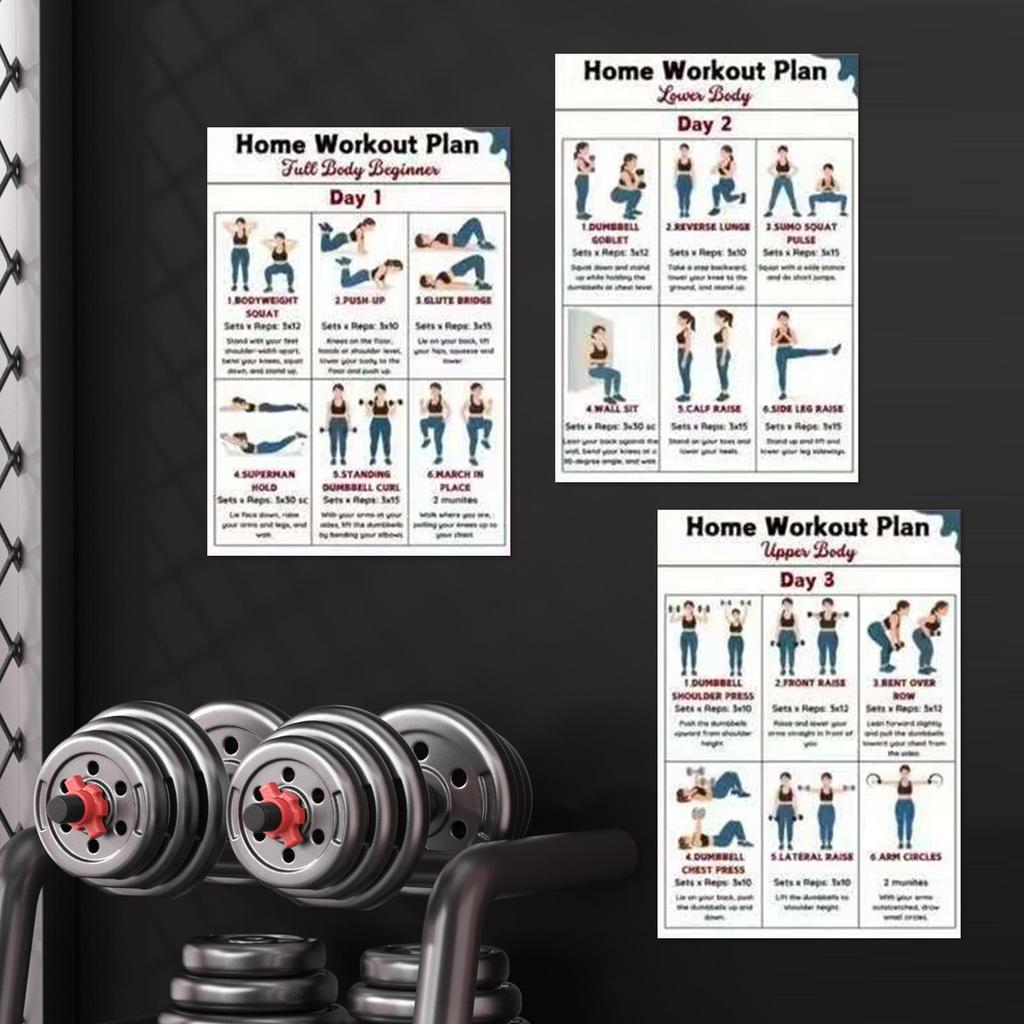 Grafico Allenamento 6 Pezzi Follow-through Palestra in Casa Guida Fitness Yoga Coinvolgimento Muscolare Grafico Azione Per Stanza Studio Ufficio Appartamento