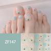 Waterproof Long Lasting ZF 3D Faux Rhinestone Stereo Pattern Full Cover Finished Toe Nail Stickers, Skin Brightening Toenail Decals