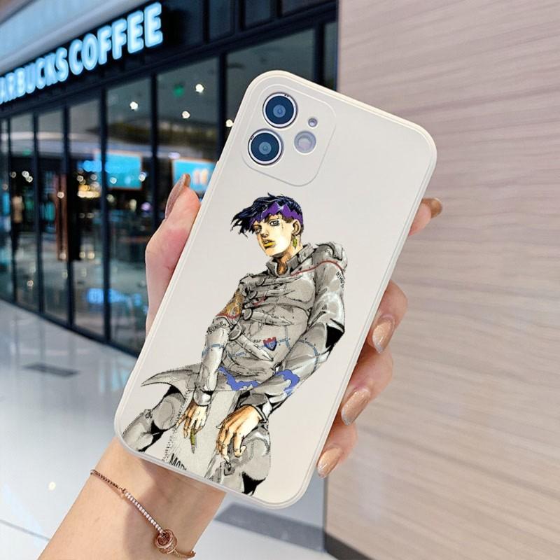 Cortoon JOJO'S BIZARRE pouzdro na telefon pro iPhone 14 11 12 13 Pro Max X XR XSMax 6 6S 7 8 Plus SE 2022 Měkký čtvercový barevný kryt telefonu