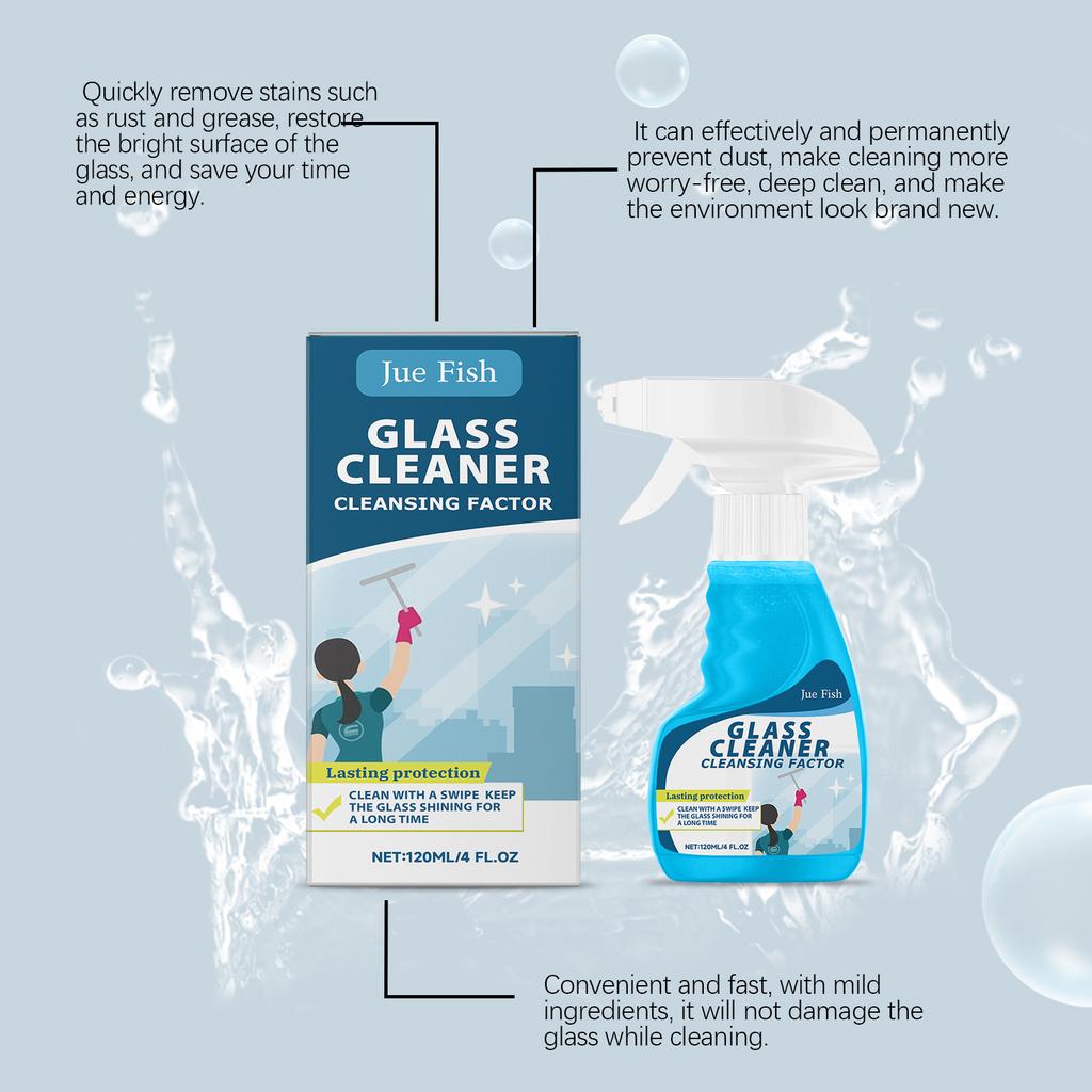 Spray Limpiacristales Deja el Vidrio Brillante e Impresionante Seguro de Usar para Ventanas Espejos Superficies de Vidrio Interiores y Exteriores 120ML