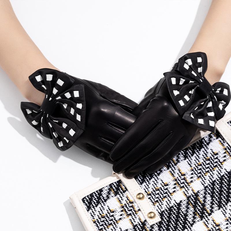 Leather Gloves Ladies' Large Bow  Clothing and Accessories  Decorative Gloves