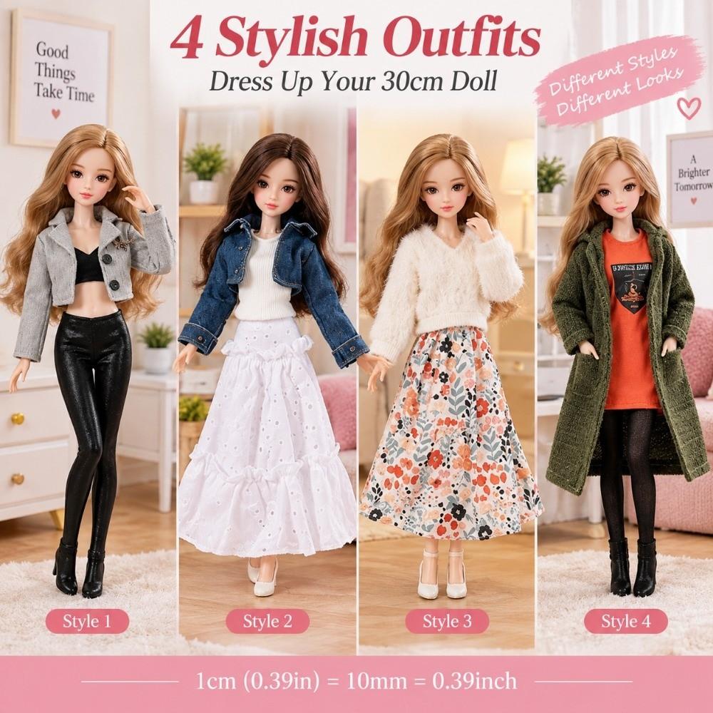 With Outfit 1/6 Supermodel Doll Sweet Girl Clothes Cute Fashion Casual Doll Clothing