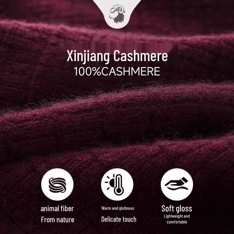 Zhaojun Men's 100% Cashmere Plaid Knit Pullover Sweater