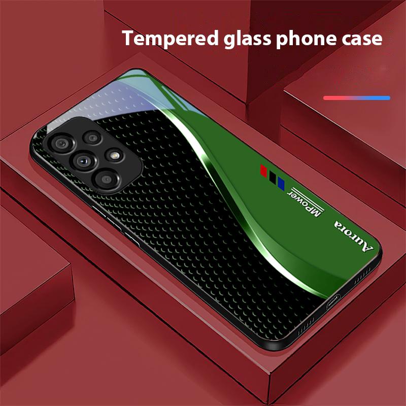 Creatieve Curve Voor Samsung Galaxy S 8 9 10 20 Plus 21 FE 22 23 24 Ultra S7 Edge Zwart Gehard Glas Telefoonhoesje Harde Schaal