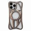 For iPhone 16 Pro Matte Case Compatible with MagSafe Frameless Electroplated Hollow Design TPU Phone Cover