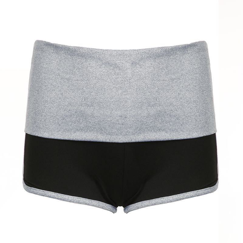 

European and American Women s Clothing Contrast Color Low Waist All-Match Casual Shorts Gray L