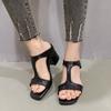Fashion High Heeled Slippers for Women Summer 2025 New Korean Version Stylish and Comfortable Thick Heeled Slippers Woman High Heels
