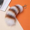 Plush Foxes Tail Keychain Soft And Cute Accessory Plush Keyring Decors For Bags Keys Or Home Decors 18cm Long