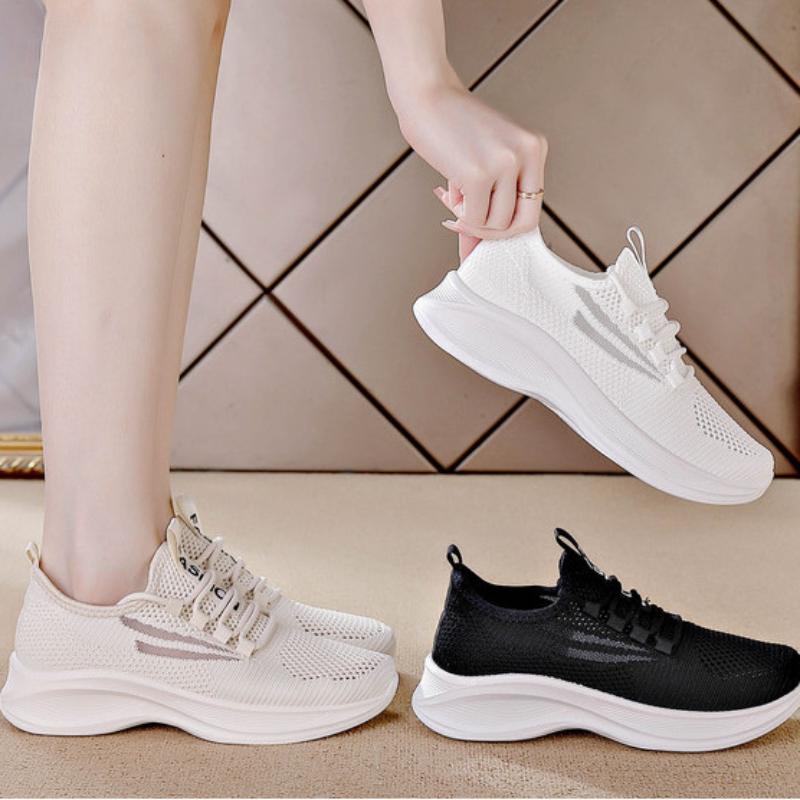 Letní prodyšné duté dámské boty ploché nízké slip-on běžecké boty ležérní boty