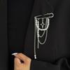 Fashion Vintage Star Brooch Pins Tightening Waistband Tassels Chain Lapel Pin Brooches for Women Safety Pins