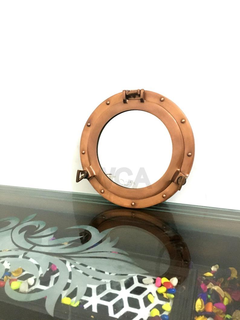 

Copper Antiqued Nautical Ship Wall Mirror Porthole Handmade Home / Office Wall Mirror Porthole Deco :- 2 медный
