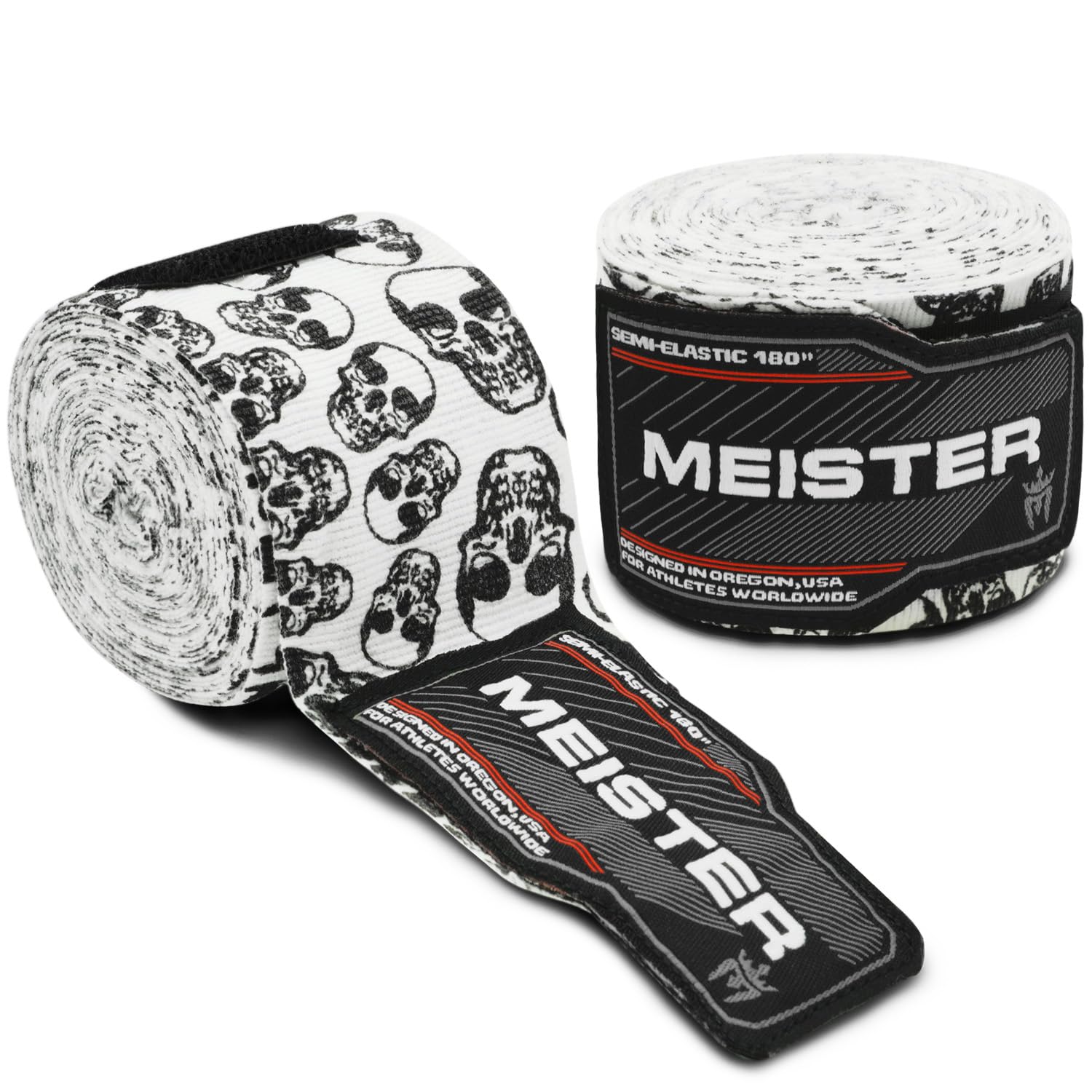 

Meister Adult Hand Wraps for MMA Boxing Death 180 Semi-Rubber & (Pair) - Skull.