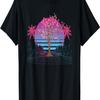 Japan Sakura Tree Pink Flower 80s Vaporwave Cherry Blossom T-Shirt