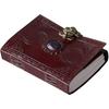 Leather Journal Handmade Third Eye Stone Celtic Triple Moon Embossed Vintage look Daily Notepad Unlined Page  Writing Notebook