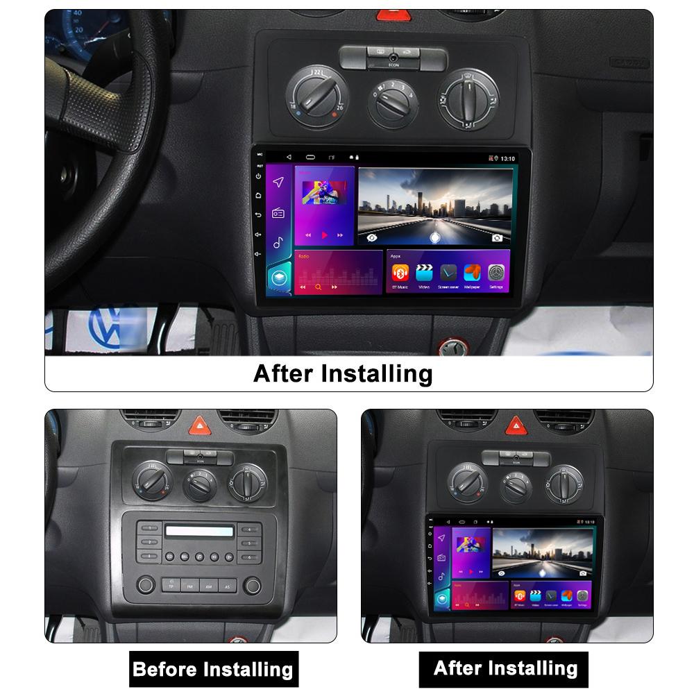 Radio auto 2Din Android pentru Volkswagen Caddy 2K 3 III 2004-2010 Multimedia Carplay Unitate principală WIFI automată Navigație stereo 2+32GB