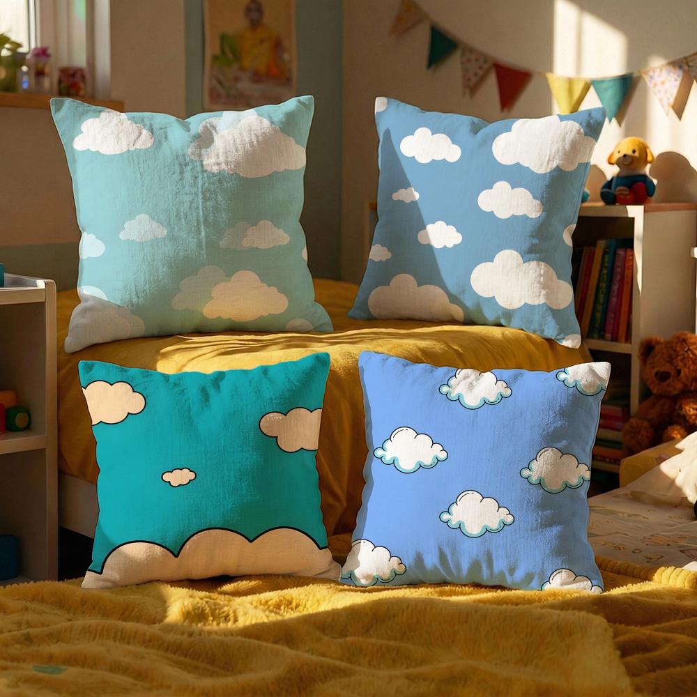White Cloud Texture Cushion Cover Decorative Cushions Covers Cover Sofa X Pillow Piece X X Pillowcase