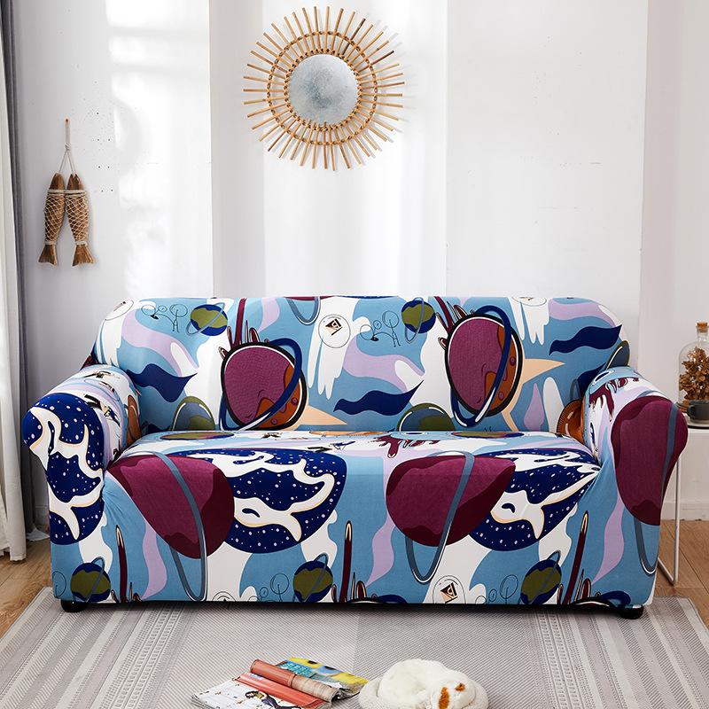 Fashion Geometric Printed Sofa Cover All-Inclusive Anti-Slip Protection Dust Cover European Stretchable Couch Cushion