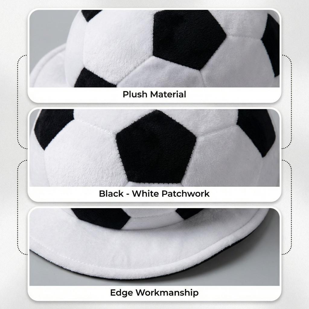 Black-and- Patchwork Classic Football Cap For Fans, Sports Events, And Team Entrance